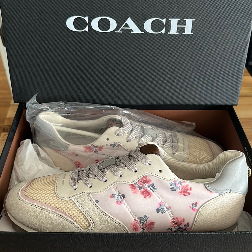 COACH ROSEPRINT C118 Blush/Chalk Sneaker 9 NWT